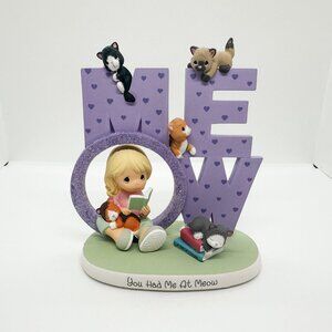 SOLD NIB Hamilton Collection Precious Moments Cat Obsessed Ceramic Figurine